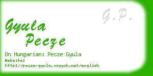 gyula pecze business card